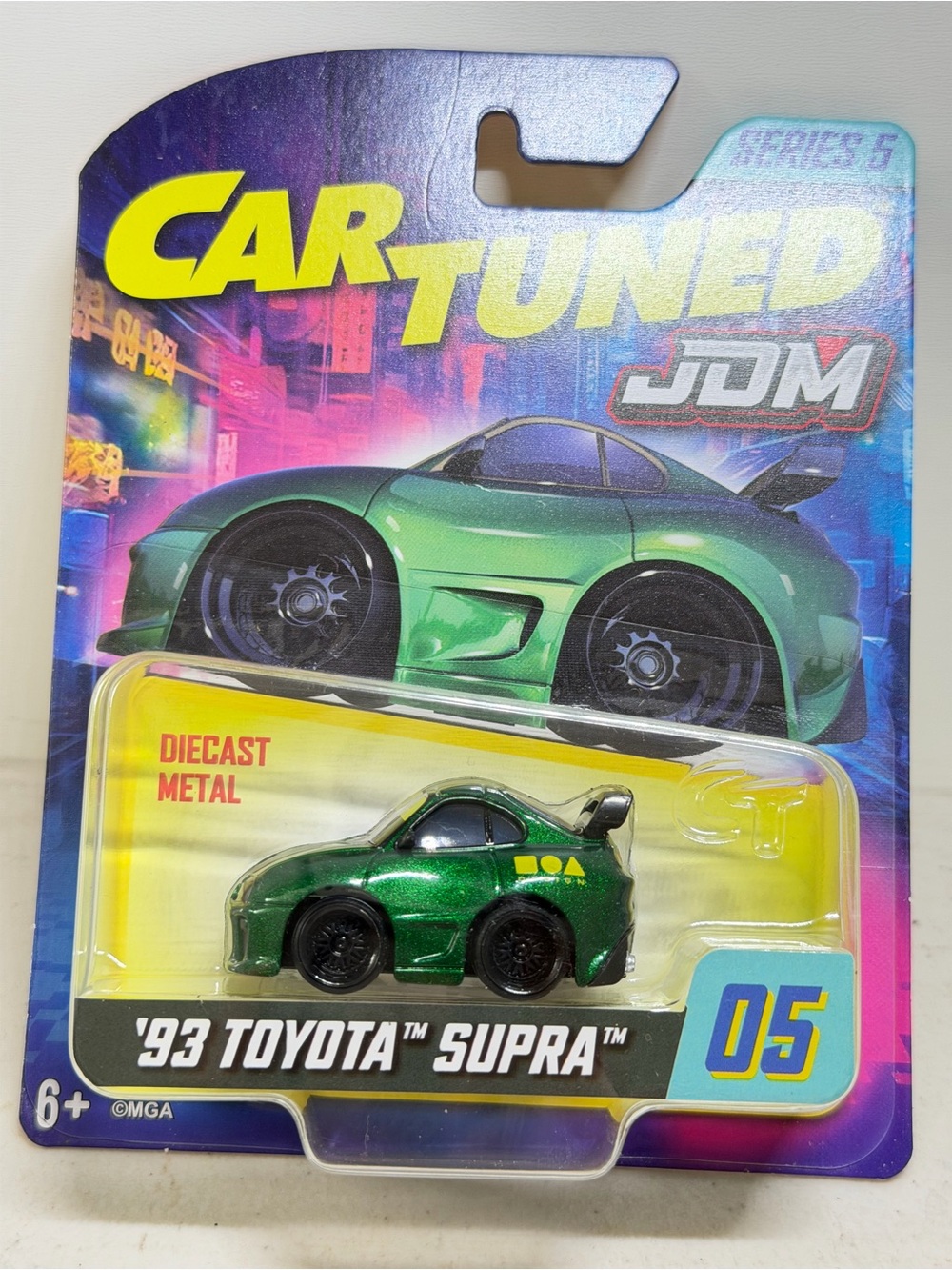 Green '93 Toyota Supra Diecast Toy Car - Tuned JDM Style
